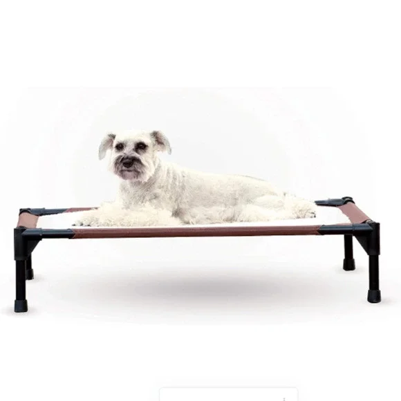 K&H Dog Warming Cot Elevated Dog Bed, Chocolate/Fleece Medium 25 X 32 X 7 Inches - Picture 1 of 10